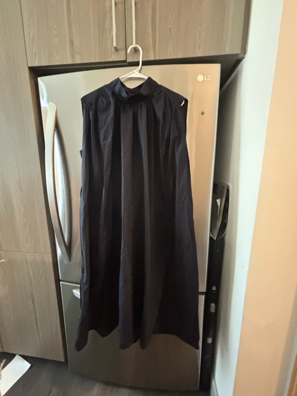 COS Navy High-Neck Maxi Dress
